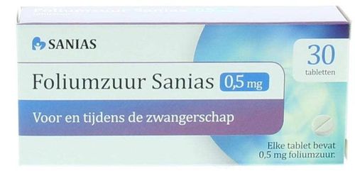 Sanias Foliumzuur 0,5 mg - 30 tabletten