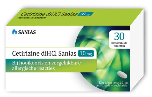 Sanias Cetirizine 10 mg DIHCL - 30 tabletten
