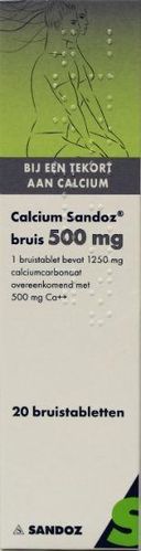 Sandoz Calcium 500mg - 20 bruistabletten