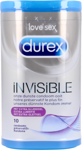 Durex Invisible extra dun met glijmiddel - 10 stuks
