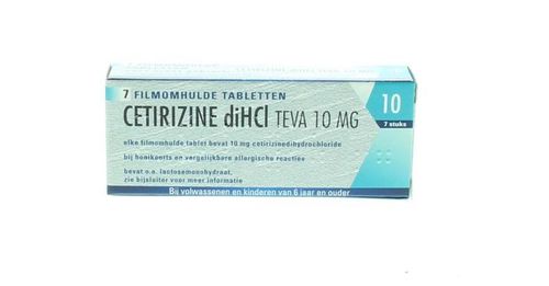 Cetirizine 10 mg tablet TEVA - 7 tabletten