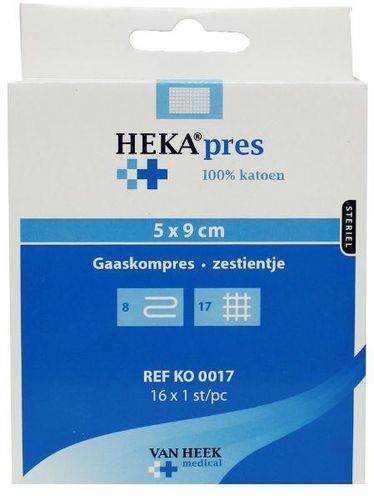 Heka Hydrofiel gaaskompres 5 x 9 cm - 16 stuks