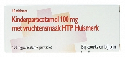 Kinderparacetamol HTP 100 mg met vruchtensmaak - 10 tabletten