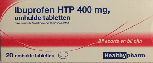 Ibuprofen 400 mg Healthypharm suikervrij - 20 tabletten