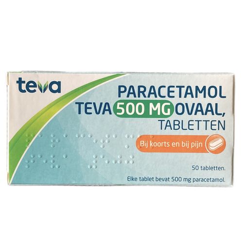 Paracetamol TEVA 500 mg ovaal - 50 tabletten