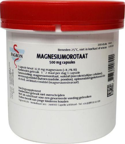 Fagron magnesium orotaat 500 mg - 200 capsules
