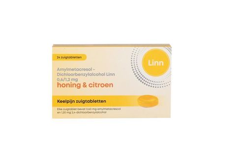 Amylmetacresol/Dichloorbenzylalcohol Linn 0,6/1,2 mg honing & citroen - 24 zuigtabletten